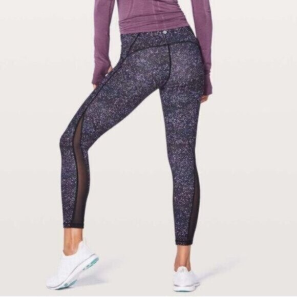 Lululemon Women's Black Mesh Panels 25" Train Times 7/8 Legging Pant Size 4 - Picture 1 of 8
